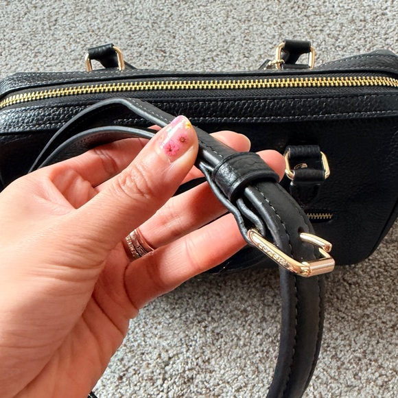 Coach Rowan Black pebbled Leather Satchel - Picture 11 of 11